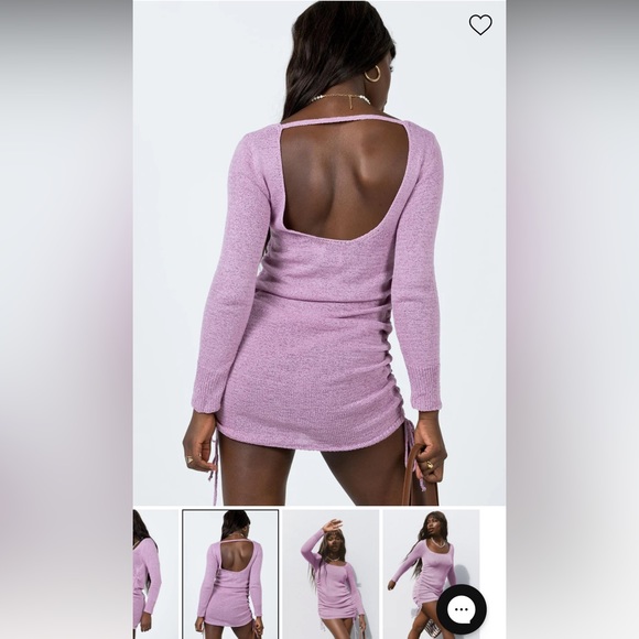 NWT Princess Polly Mya Long Sleeve Mini Dress in purple - Picture 2 of 5
